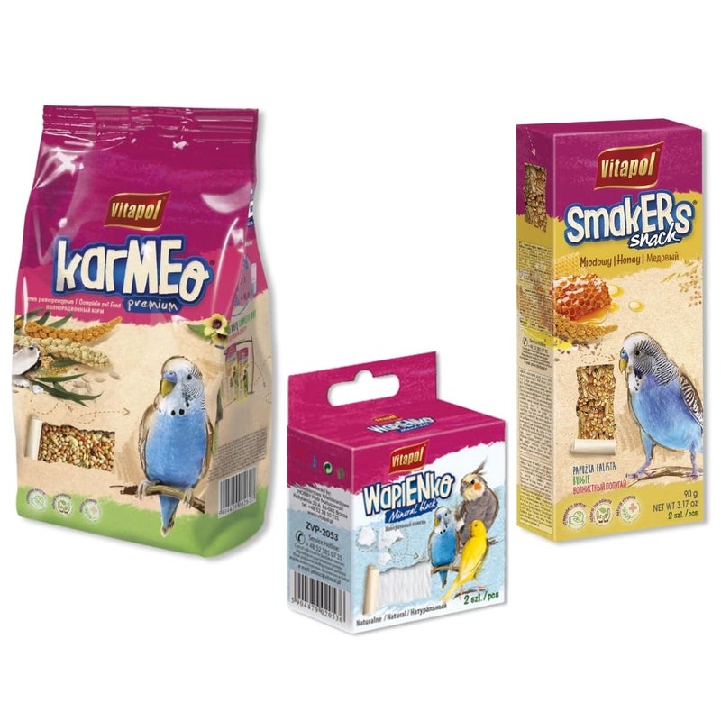 Vitapol Cockatiel Care Combo – Food for Cockatiel 500g + Nut Smakers 90g + Natural Mineral Block 35g | Balanced Diet & Treat Pack for Healthy Birds (Pack of 1, Cockatiel Combo) - Image 4