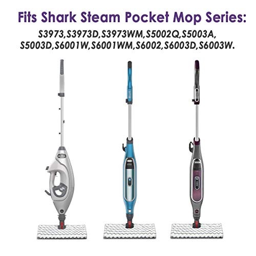 Planially 4 Pack Steam Mop Pads for Shark Lift-Away Pro Genius S3973, S3973D, S3973WM, S5002Q, S5003A, S5003D, S5004, S6001W, S6002, S6002C, S6003D, S6003W Touch-Free Dirt Grip Washable Replacement Mop Pads - Image 2