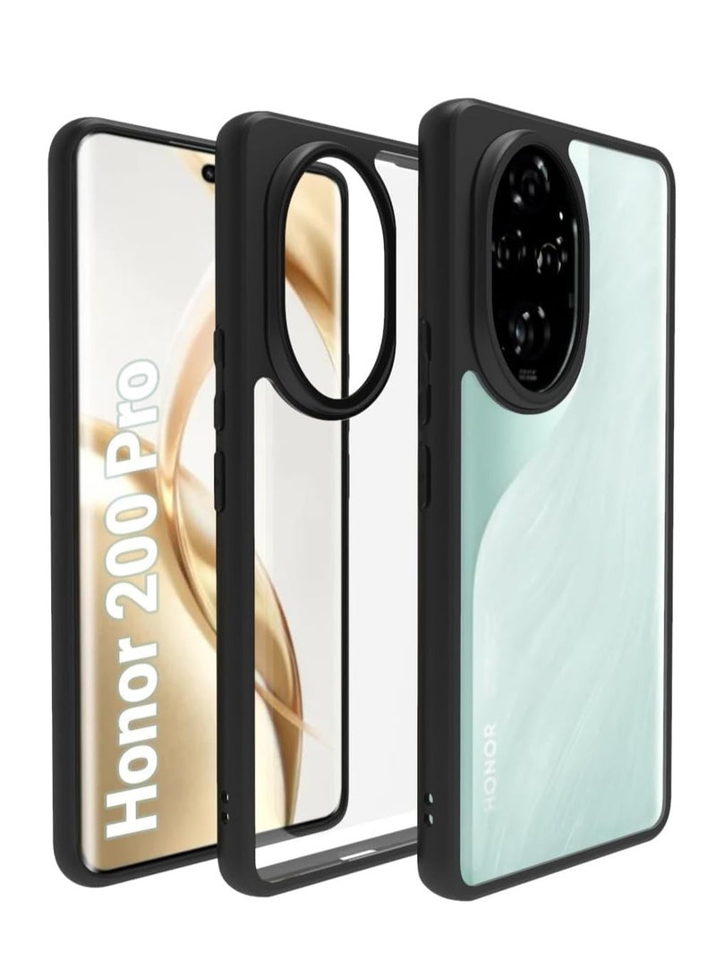 Case Shock-resistant back cover made of polycarbonate with a yellowing-resistant urethane back, compatible with Honor 200 Pro transparent.