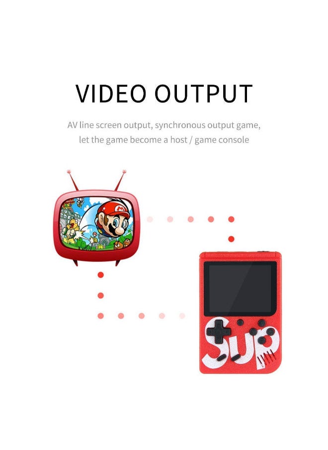 SUP 400 In 1 Game Box Console Classic Games Hand Held Gamepad Color Screen Mario Super Mario DR Mario Contra Games - RED  - Image 4