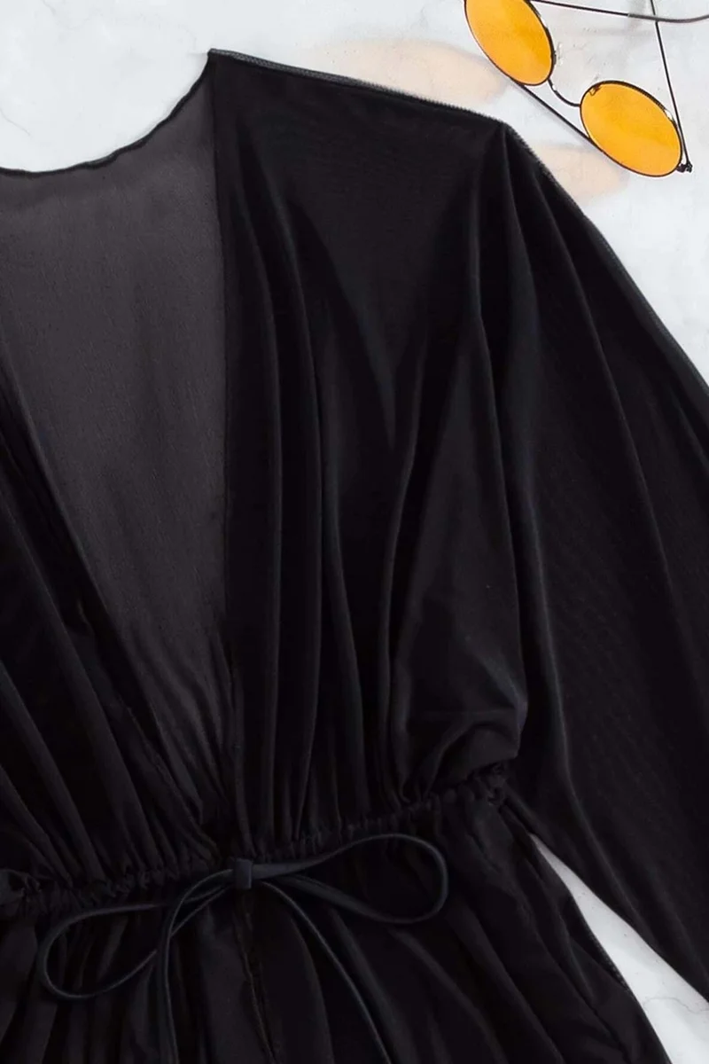 Angelsin Long Front Tie Beach Dress Pareo Kimono