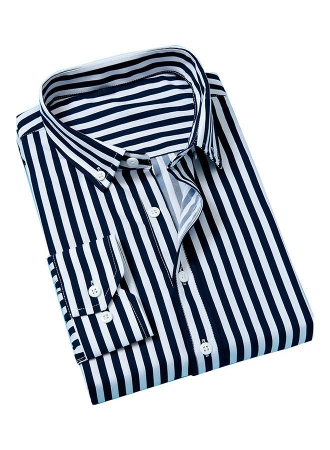 NIBEMINENT Vertical Striped Shirt Black/White 