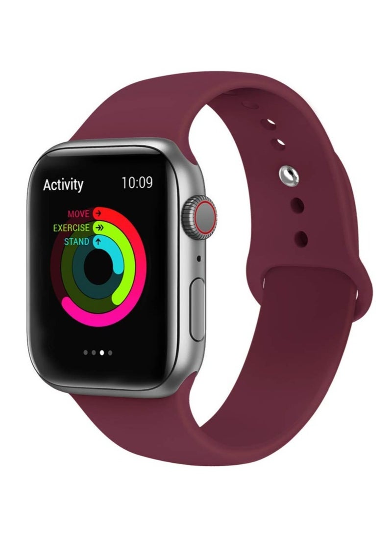 ELTRAZONE "Premium Soft Silicone Fitness Replacement Wristband Strap Compatible with Apple Watch Series 6/5/4/3/2/1/SE 42-44mm - Comfortable, Durable, and Stylish" - Image 1