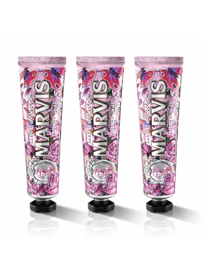 Marvis Pack of 3 Kissing Rose Limited Edition Toothpaste, 75 ml
