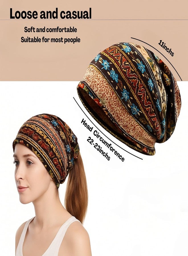 Flavizo 2 Pcs Cotton Beanie Cap - Skull Headwear for Women, Lightweight Chemo Caps, Breathable Headcover, Comfortable Turban Casual Hat, Soft Saggy Head Scarves Multicolor - Image 2