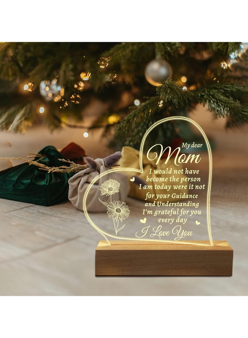 KASTWAVE Mom Birthday Gifts, Acrylic Engraved Night Light Presents, Mothers Day Gifts for Mom from Daughter Son - Image 5