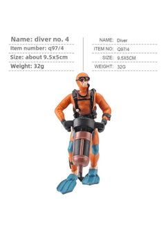 Simulation Of Whale Sharks, Tiger Sharks, Blue Whales, Marine Life Models, Deep-sea Prehistoric Ancient Duns, Trilobites, Animal Models-Color:Q97-4 Diver No. 4 32g