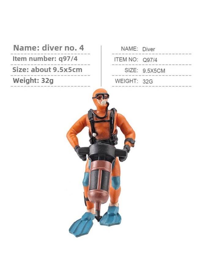 Generic - Simulation Of Whale Sharks, Tiger Sharks, Blue Whales, Marine Life Models, Deep-sea Prehistoric Ancient Duns, Trilobites, Animal Models-Color:Q97-4 Diver No. 4 32g - Image 1