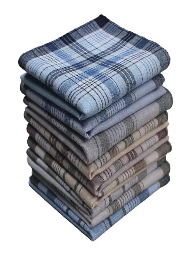 Celmuron Men’s Handkerchiefs 100% Cotton, 10 Pack Classic Plaid Handkerchiefs, 15 x 15 inch Large Size, Soft & Absorbent Pocket Squares for Seniors & Daily Use - Image 1