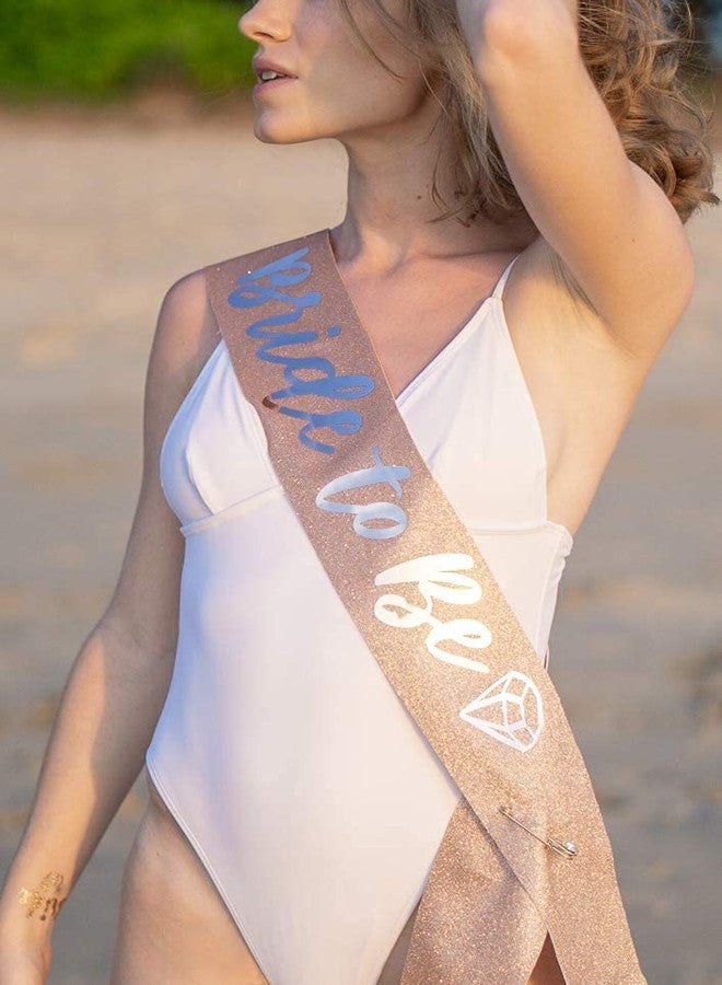 PATICARRY HAPPYLAND Bachelorette Party Decorations Bride To Be Sash Rose Gold Glitter with Gold Foil Letter Bridal Shower Decorations. Wedding Engagement Party Favors Gift Hen Party supplies. - Image 3