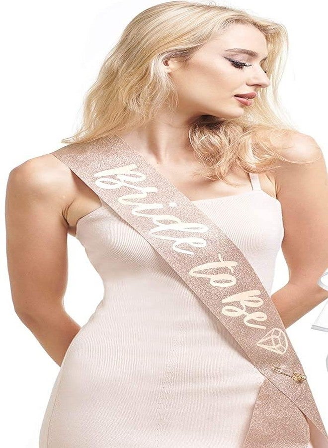 PATICARRY HAPPYLAND Bachelorette Party Decorations Bride To Be Sash Rose Gold Glitter with Gold Foil Letter Bridal Shower Decorations. Wedding Engagement Party Favors Gift Hen Party supplies. - Image 5