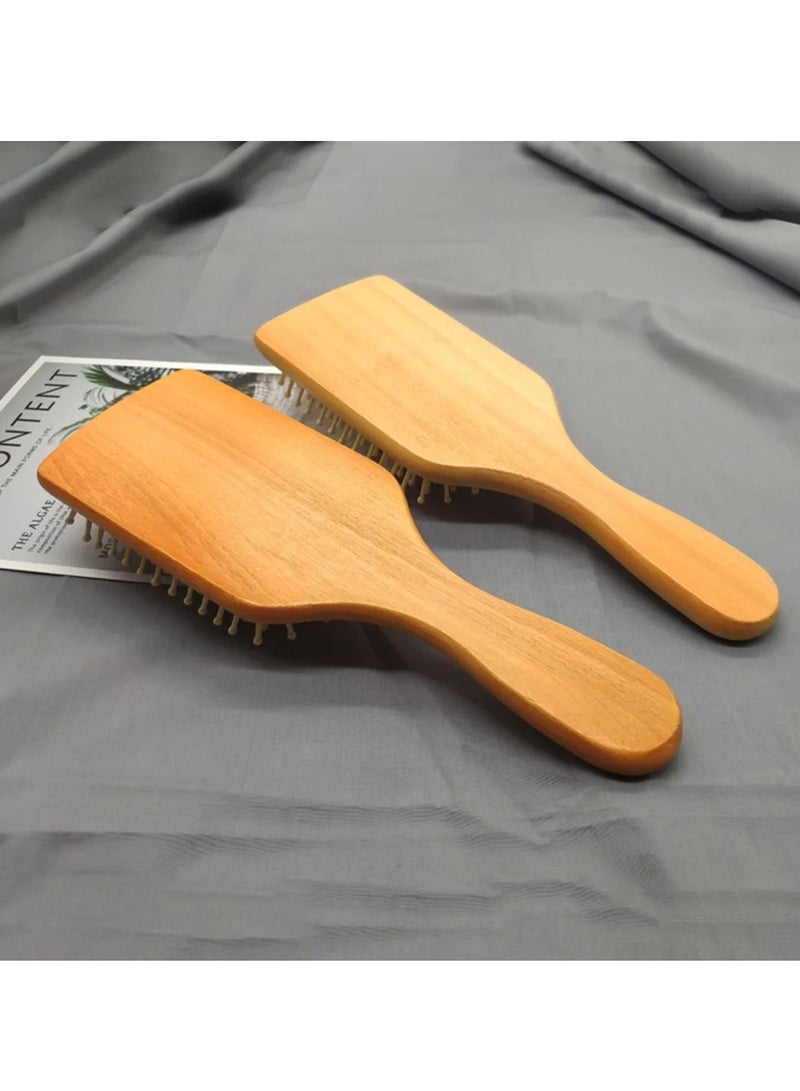 2 قطعة فرشاة شعر مجداف خشبية متعددة الألوان - Image 3