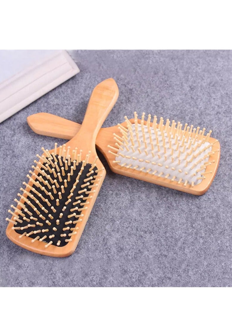 2 قطعة فرشاة شعر مجداف خشبية متعددة الألوان - Image 4