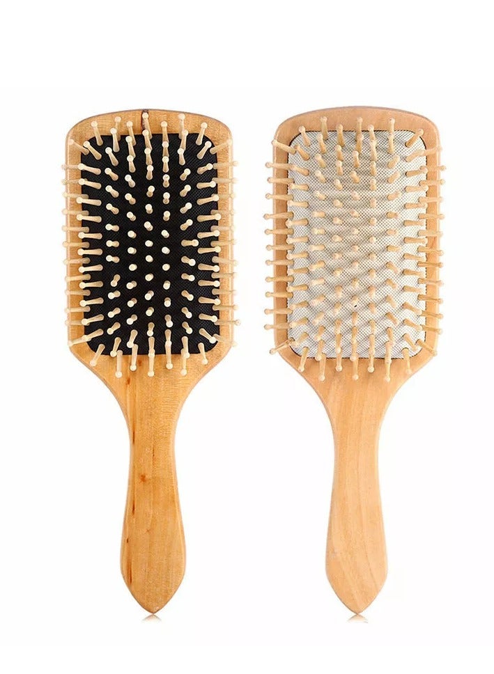 2 قطعة فرشاة شعر مجداف خشبية متعددة الألوان - Image 5