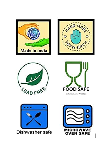 Caffeine Ceramic Handmade Black Doodle Combo Dinner Set of 4 (2 Dinner Plate, 2 Katori Bowl) - Image 4