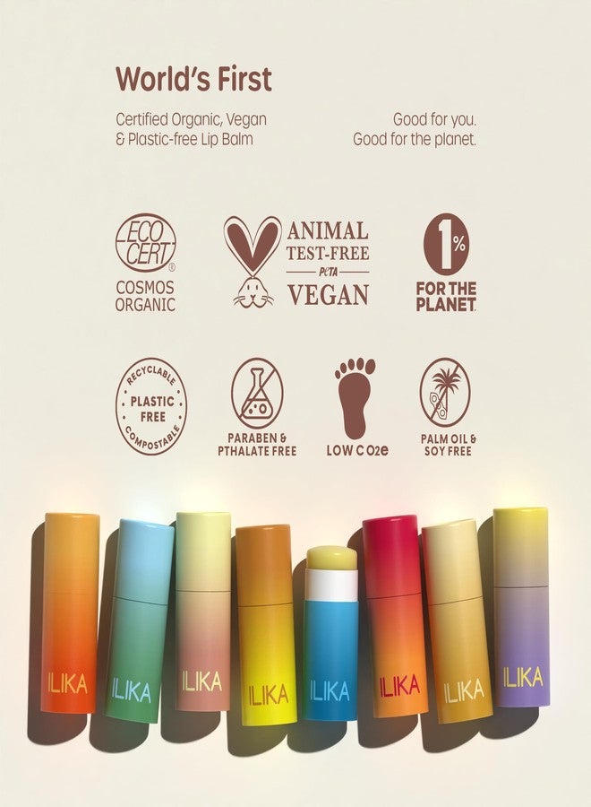 ILIKA 100% Natural Lip Balm - Organic, Plastic-free, Vegan, Cruelty-Free, Vitamin E, COSMOS Organic & PETA Certified Vegan, 4-Pack Unscented, All-Day Moisture, 0.15 oz each - Image 5