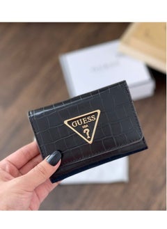 Women's Laurel Small Crocodile pattern Zip Around Wallet Black