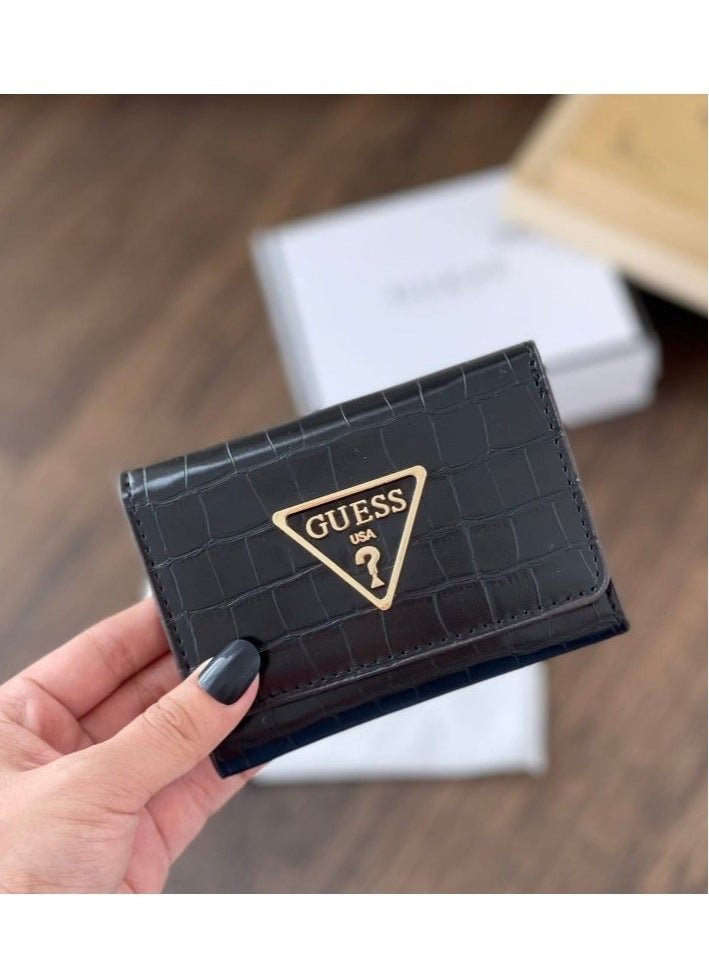 Guest Women's Laurel Small Crocodile pattern Zip Around Wallet Black  - Image 1