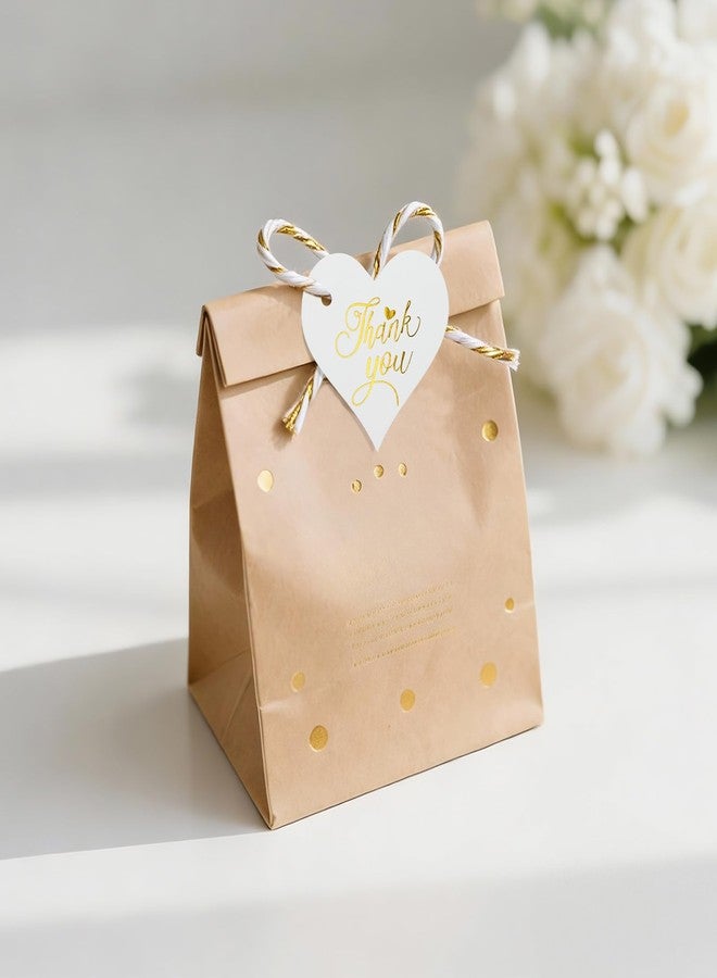 joycraft 100Pcs Heart Thank You Gift Tags, 2.36 in Heart Gift Tags with String, Gold Foil Thank You Tags for Valentine's Day, Gift Wrap, Wedding, Baby Shower - Image 5