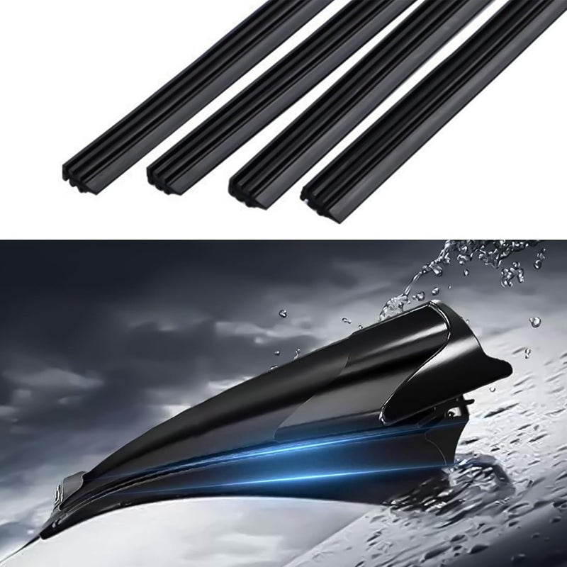4PCS Wiper Blade Refill Universal Car Accessories 22 Adjustable Size of Universal Replacement Windshield Wiper Refill Replacement for Front Rear Windshield Wiper Baldes Rubber Strip 22Inch