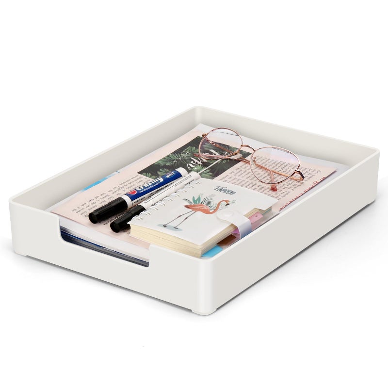 Carperipher Letter Tray Letter Organizer Paper Tray, Desk Drawer Organizer for Office Supplies, Magazines, Folders, File,Notebooks, Stationery, Plastic Desk Tray for Desktop, for Home, Office, School, 1 Tier - Image 1