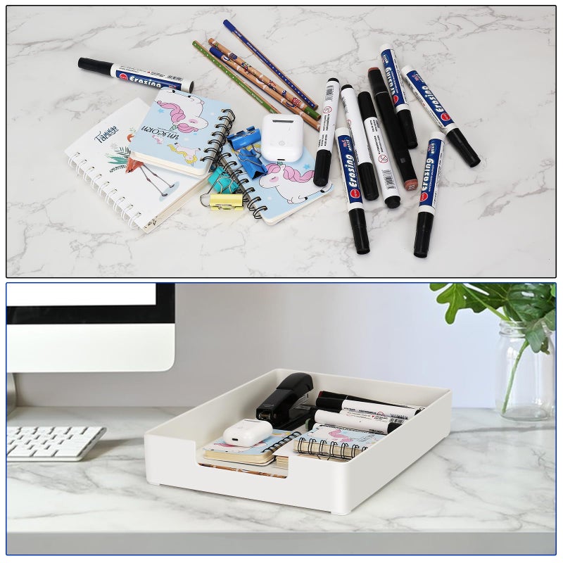 Carperipher Letter Tray Letter Organizer Paper Tray, Desk Drawer Organizer for Office Supplies, Magazines, Folders, File,Notebooks, Stationery, Plastic Desk Tray for Desktop, for Home, Office, School, 1 Tier - Image 5