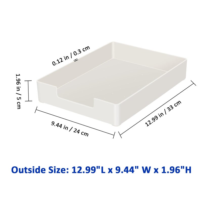 Carperipher Letter Tray Letter Organizer Paper Tray, Desk Drawer Organizer for Office Supplies, Magazines, Folders, File,Notebooks, Stationery, Plastic Desk Tray for Desktop, for Home, Office, School, 1 Tier - Image 2