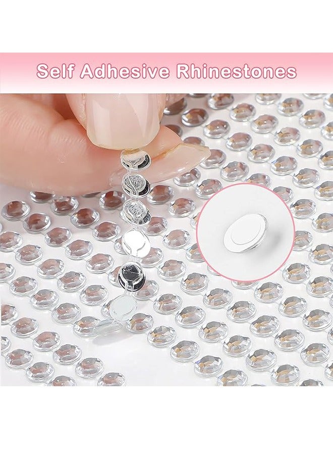 Generic Clear Rhinestone Stickers, 6 Self-Adhesive Rhinestone Faces, Glittering Jewelry Stickers, Crystal Gemstone Stickers For Crafts, Makeup, Face, Hair, Various Sizes... - Image 5