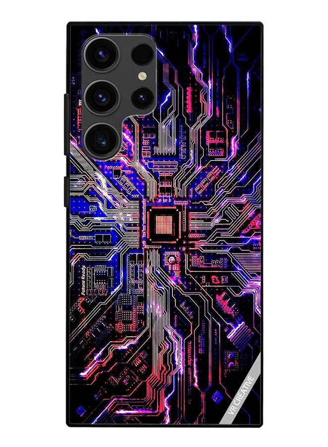 VR CREATIVE Protective Case Cover For Samsung Galaxy S23 Ultra 5G Techno Color Design Multicolour - Image 1