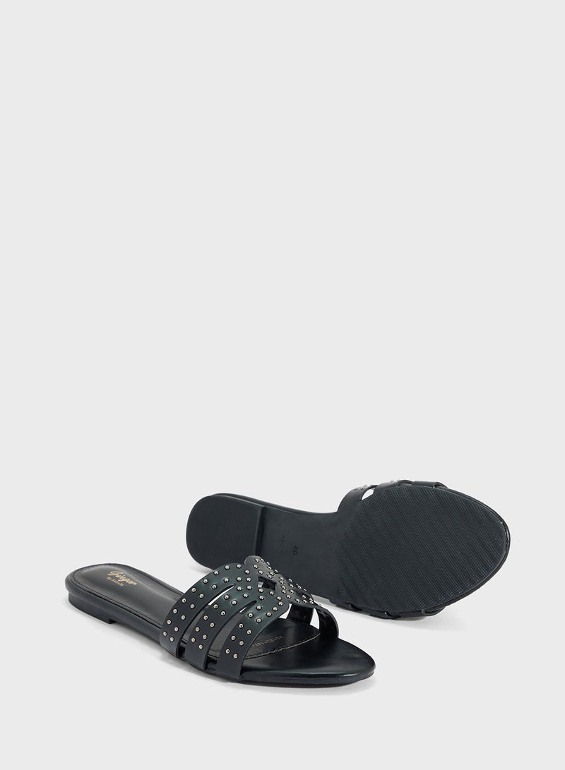 جينجر صندل مسطح مرصع - Image 3