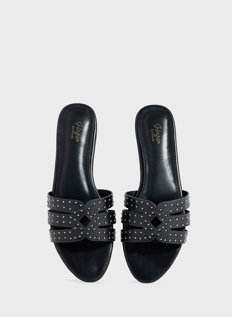 جينجر صندل مسطح مرصع - Image 4