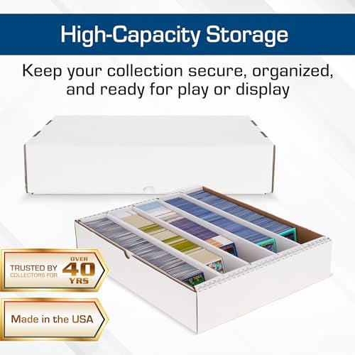 BCW 5000ct Trading Card Storage Boxes Full Lid 5 Pack TCG MTG Card Storage Organizer Fits Card Dividers Sorting Tray Corrugated Cardboard Box for Collectible Cards - Image 5