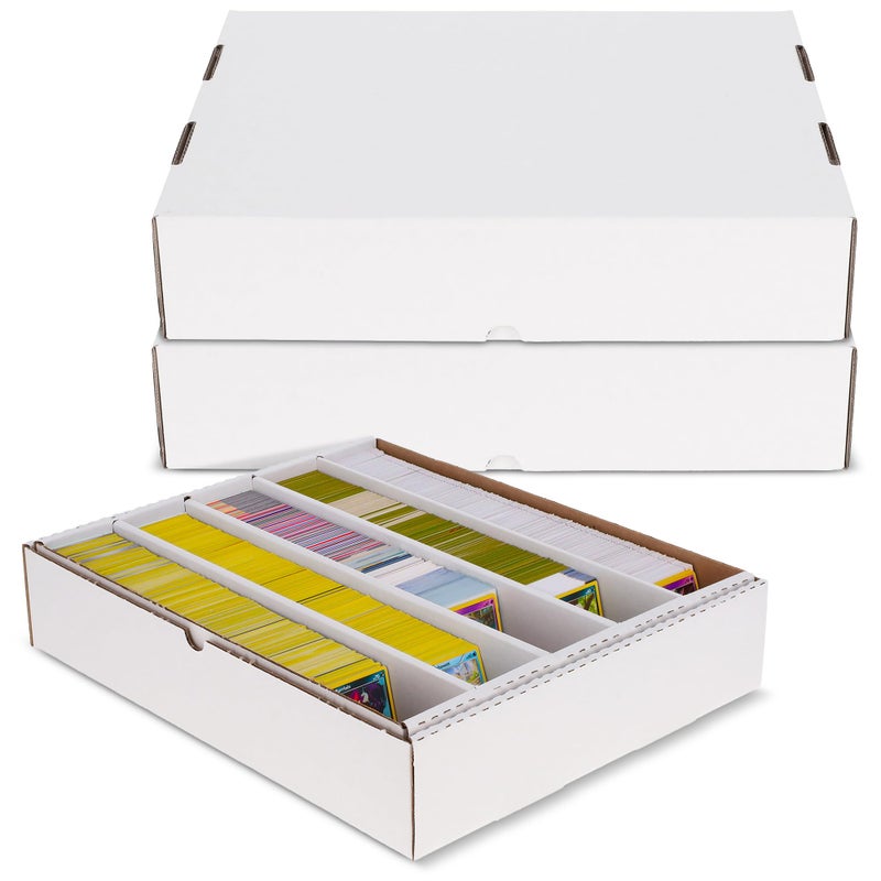 BCW 5000ct Trading Card Storage Boxes Full Lid 5 Pack TCG MTG Card Storage Organizer Fits Card Dividers Sorting Tray Corrugated Cardboard Box for Collectible Cards - Image 2