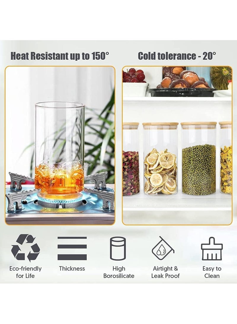 AUTOYSUR Glass Storage Jar with Bamboo Lids,Glass Airtight Canisters sets,Spice Jar, Pantry Organization and Storage Containers Ideal for Sugar, Coffee, Cookie, Candy,Cereals (1000ml/35.2 oz, Set of 4) - Image 2
