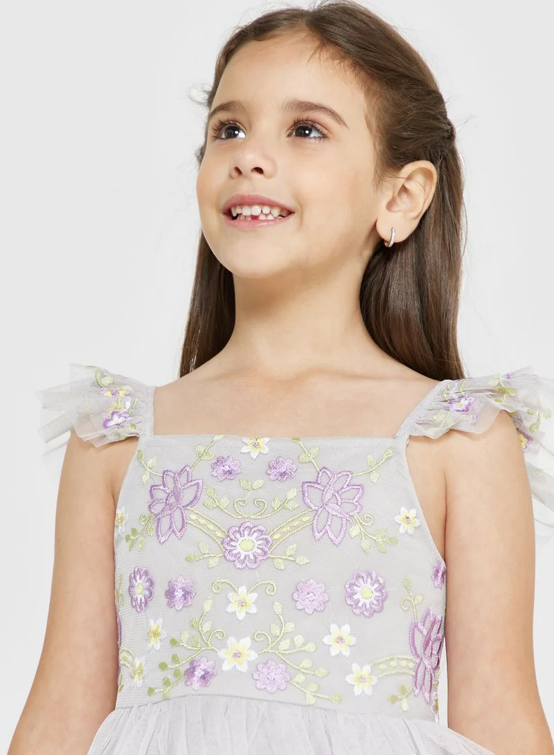 Amelia Rose Kids Floral Embroidered Dress