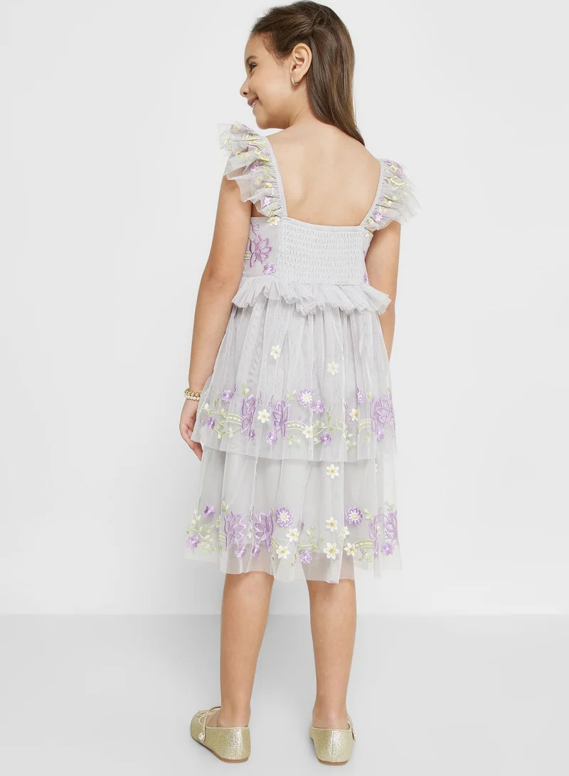 Amelia Rose Kids Floral Embroidered Dress