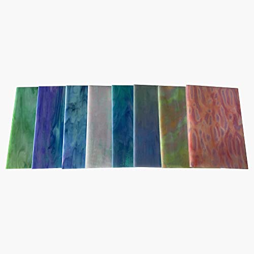 HAOSUM 8 Pack Iridescent Rainbow Stained Glass Sheets,4 x 6 inch Mosaic Glass,Art Glass Opaque for DIY Kits, Mosaics Projects (Iridescence) - Image 4