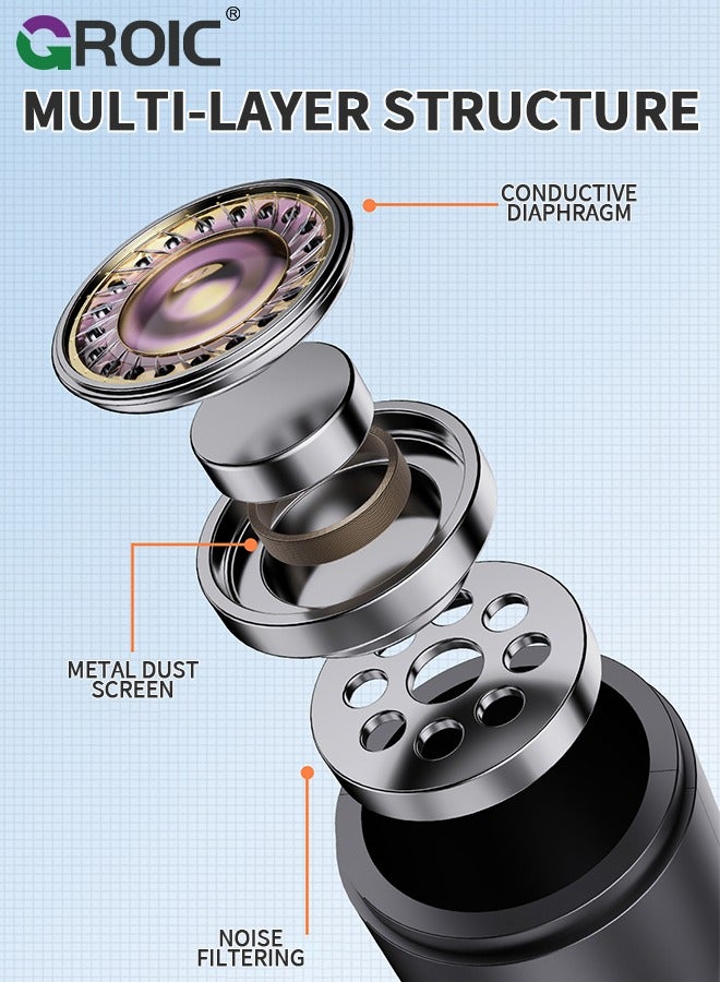 GROIC USB Computer Microphone, PC Microphone Mic Desktop with Colorful LED, Omnidirectional Condenser, Plug & Play Stand Compatible with PC, Laptop, Mac, PS4 for Recording, Gaming, Streaming, Podcast - Image 5