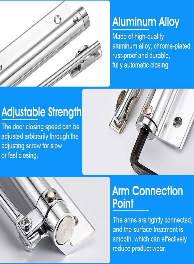 QUCUMER Aluminum Alloy Light Duty Door Closer, Automatic Gate Self-Closing Hinge with Screws for Home, Office, Hotel - Image 3