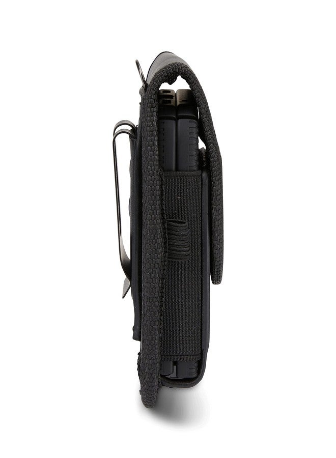 BELTRON Case-Compatible Leather Pouch for Motorola RAZR+ 2025 2024 2023, Samsung Galaxy Z Flip 7/6/5/4/3 with Heavy Duty Belt Loop, Metal Belt Clip & Dual Magnet Closure (Black Leather) - Image 4