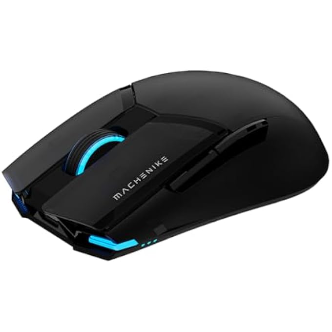 MACHENIKE M7 PRO GAMING MOUSE (PAW 3104 SENSOR) WIRELESS/WIRED RGB COMPUTER MOUSE WITH 8000 DPI AND 6 PROGRAMMABLE BUTTONS, HIGH PERFORMANCE LIGHTWEIGHT GAMING MOUSE FOR PC/MAC - BLACK - Image 1