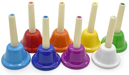 ENNBOM Hand Bell Shake 8 Notes Diatonic Metal Hand Bell Kit Rhythm - Image 1