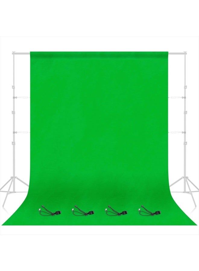 EMART Green Screen Backdrop, Photography Greenscreen Background for Streaming Zoom, Small Photo Muslin Green Chromakey Cloth Fabric Curtain with 4 Backdrop Clip - Image 1