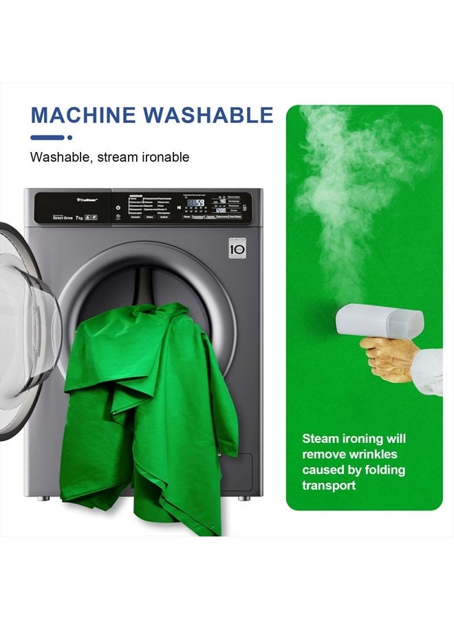 EMART Green Screen Backdrop, Photography Greenscreen Background for Streaming Zoom, Small Photo Muslin Green Chromakey Cloth Fabric Curtain with 4 Backdrop Clip - Image 3