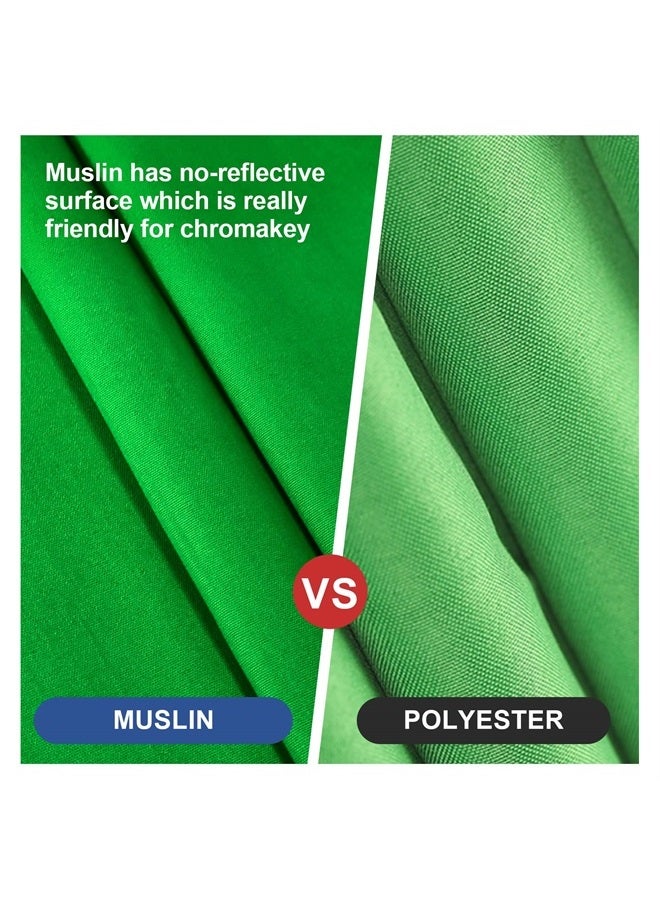 EMART Green Screen Backdrop, Photography Greenscreen Background for Streaming Zoom, Small Photo Muslin Green Chromakey Cloth Fabric Curtain with 4 Backdrop Clip - Image 2