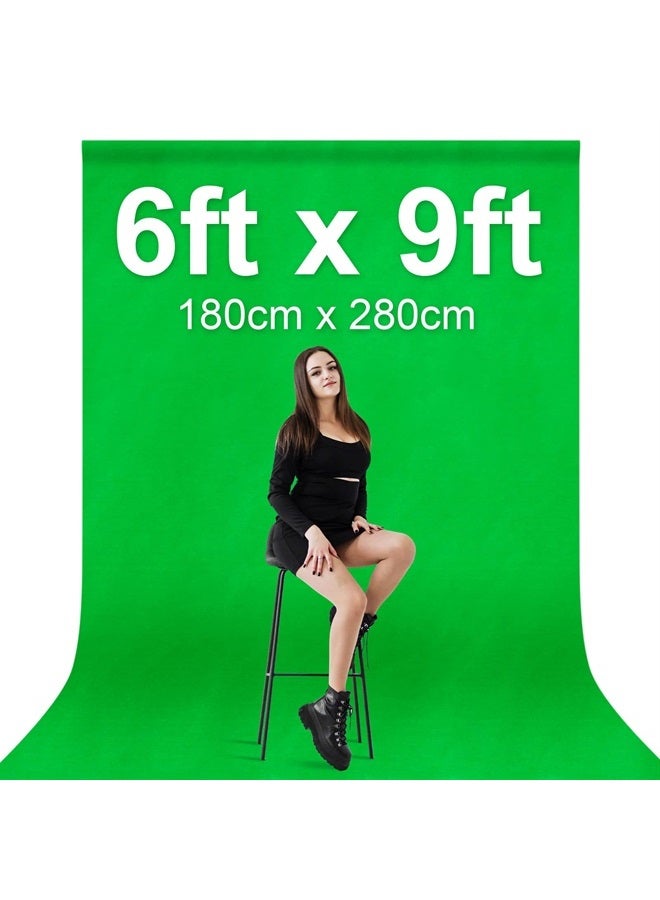 EMART Green Screen Backdrop, Photography Greenscreen Background for Streaming Zoom, Small Photo Muslin Green Chromakey Cloth Fabric Curtain with 4 Backdrop Clip - Image 4