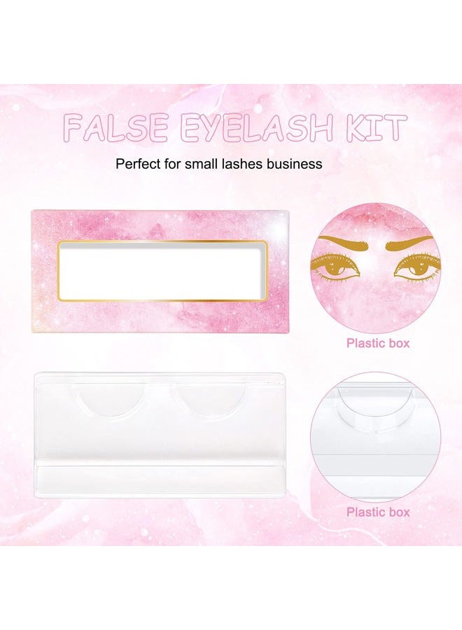 MAGEFY 175 Pieces Lash Packaging Wholesale, Include 30 Empty Eyelashes Packaging Box, 30 False Lash Trays, 15 Eyelash Tweezers and 100 Eyelash Brush Mascara Wands Disposable (Pink) - Image 4