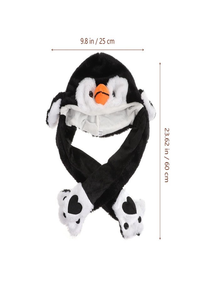 Hemoton قبعة حيوانات محشوة مضحكة هيموتون مع أغطية للأذنين، قبعة بطريق قافز بأذنين متحركتين، قبعة ناعمة لطيفة للأطفال والنساء والفتيات لحفلات الكوسبلاي - Image 2