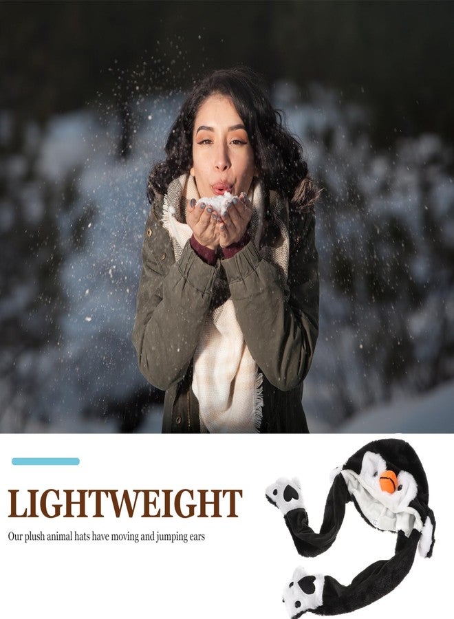 Hemoton قبعة حيوانات محشوة مضحكة هيموتون مع أغطية للأذنين، قبعة بطريق قافز بأذنين متحركتين، قبعة ناعمة لطيفة للأطفال والنساء والفتيات لحفلات الكوسبلاي - Image 4