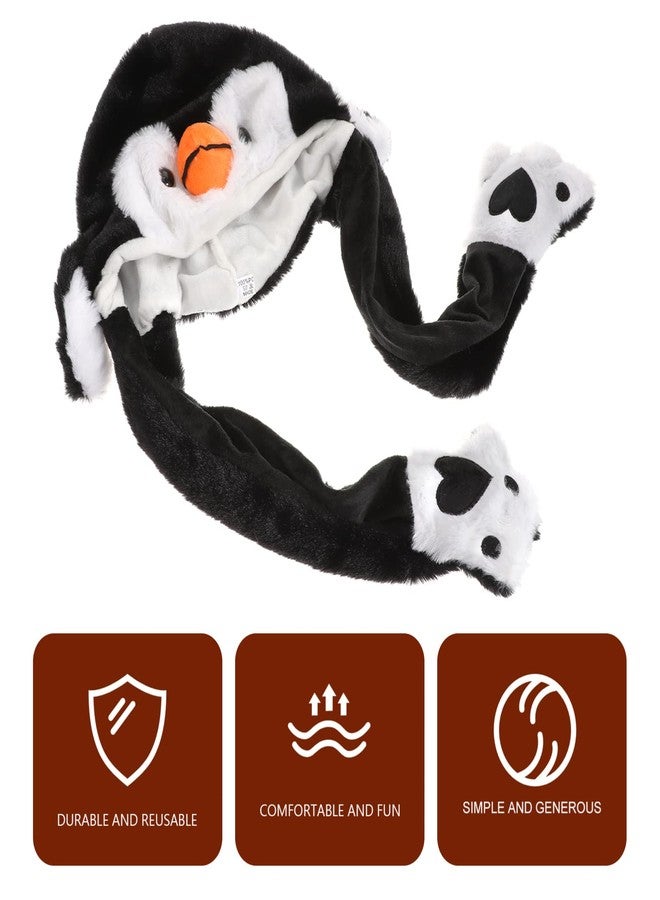 Hemoton قبعة حيوانات محشوة مضحكة هيموتون مع أغطية للأذنين، قبعة بطريق قافز بأذنين متحركتين، قبعة ناعمة لطيفة للأطفال والنساء والفتيات لحفلات الكوسبلاي - Image 5